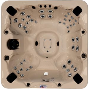 7-Person 56-Jet 240-Volt Premium Acrylic Bench Spa Standard Hot Tub with Bluetooth Sound System and LED Waterfall