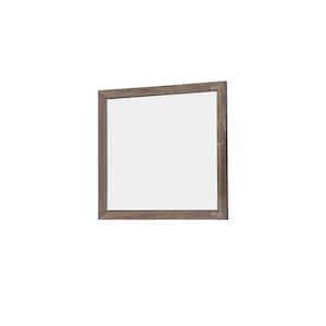 Transitional 1 in. x 39.5 in. Modern Brown Square Shape Wooden Framed Decorative Mirror