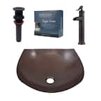 Lovelace All-In-One 16.5 in. Copper Bathroom Vessel Sink with Pfister Ashfield Bronze Faucet and Drain