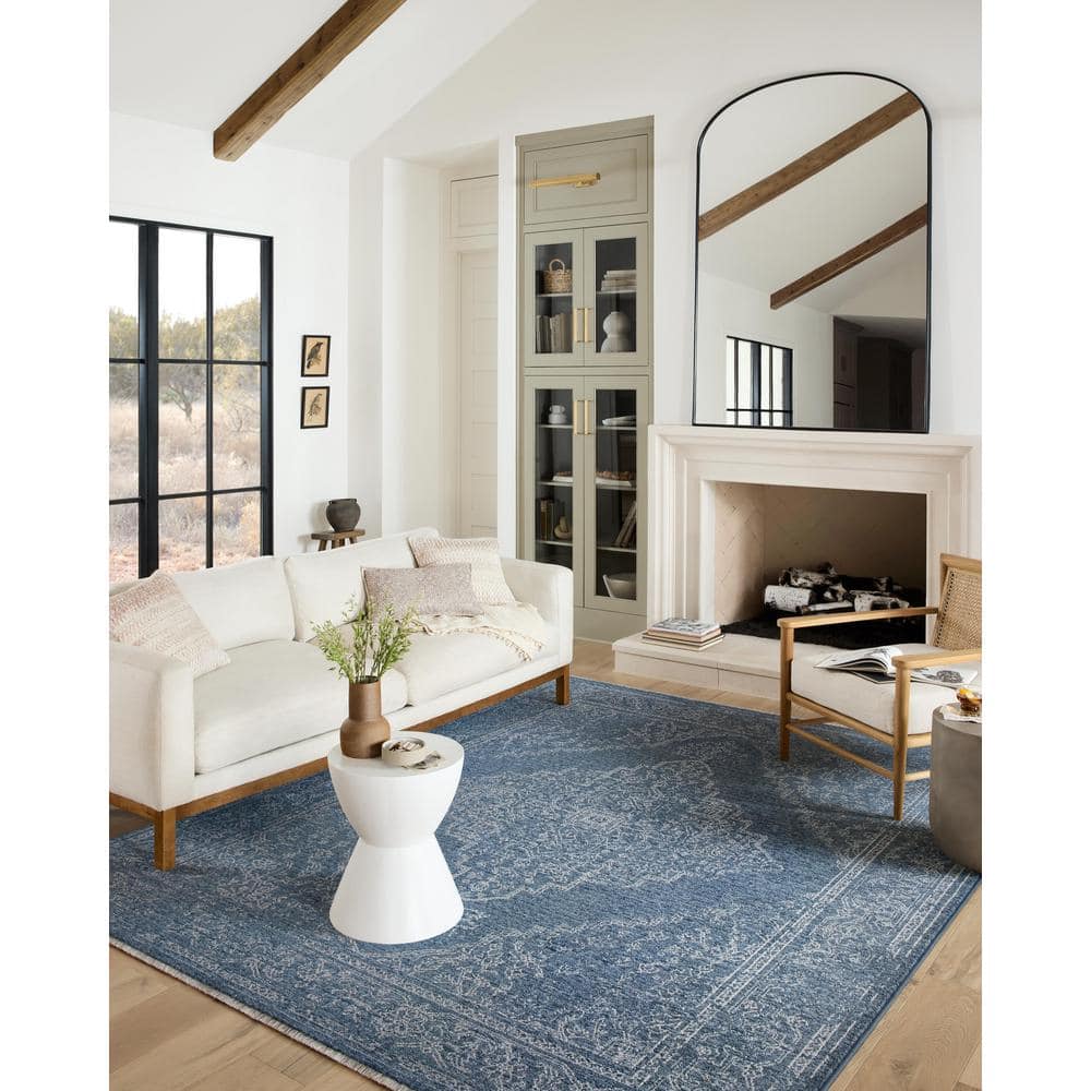 Vance Denim and Dove Rectangular Wool Blend Area Rug
