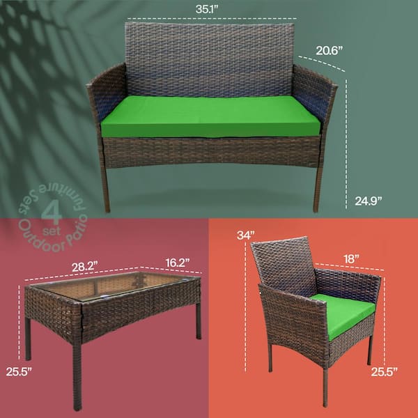 Java 4 cheap piece rattan set