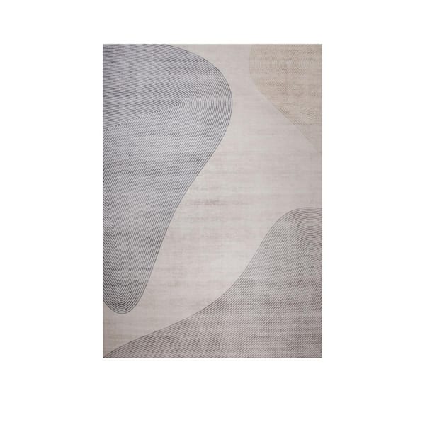 4 ft. x 6 ft. Beige and Brown Abstract Area Rug