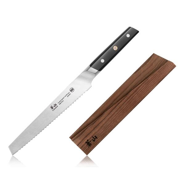 Cangshan TC Series 8 in. Swedish Sandvik 14C28N Steel Forged Bread Knife and Wood Sheath Set
