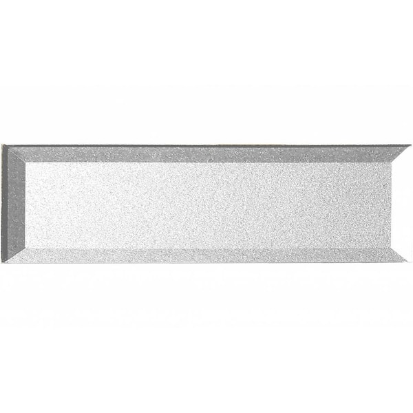Forever Silver 4 in. x 16 in. Beveled Glossy Glass Subway Wall Tile (0.444 sq.ft./Case)