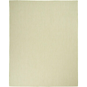 Courtyard Ivory Green 9 ft. x 12 ft. Geometric Contemporary Indoor/Outdoor Patio Area Rug