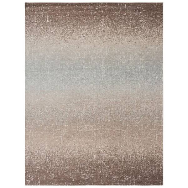 Madison 9 ft. x 12 ft. Light Brown Ombre Area Rug