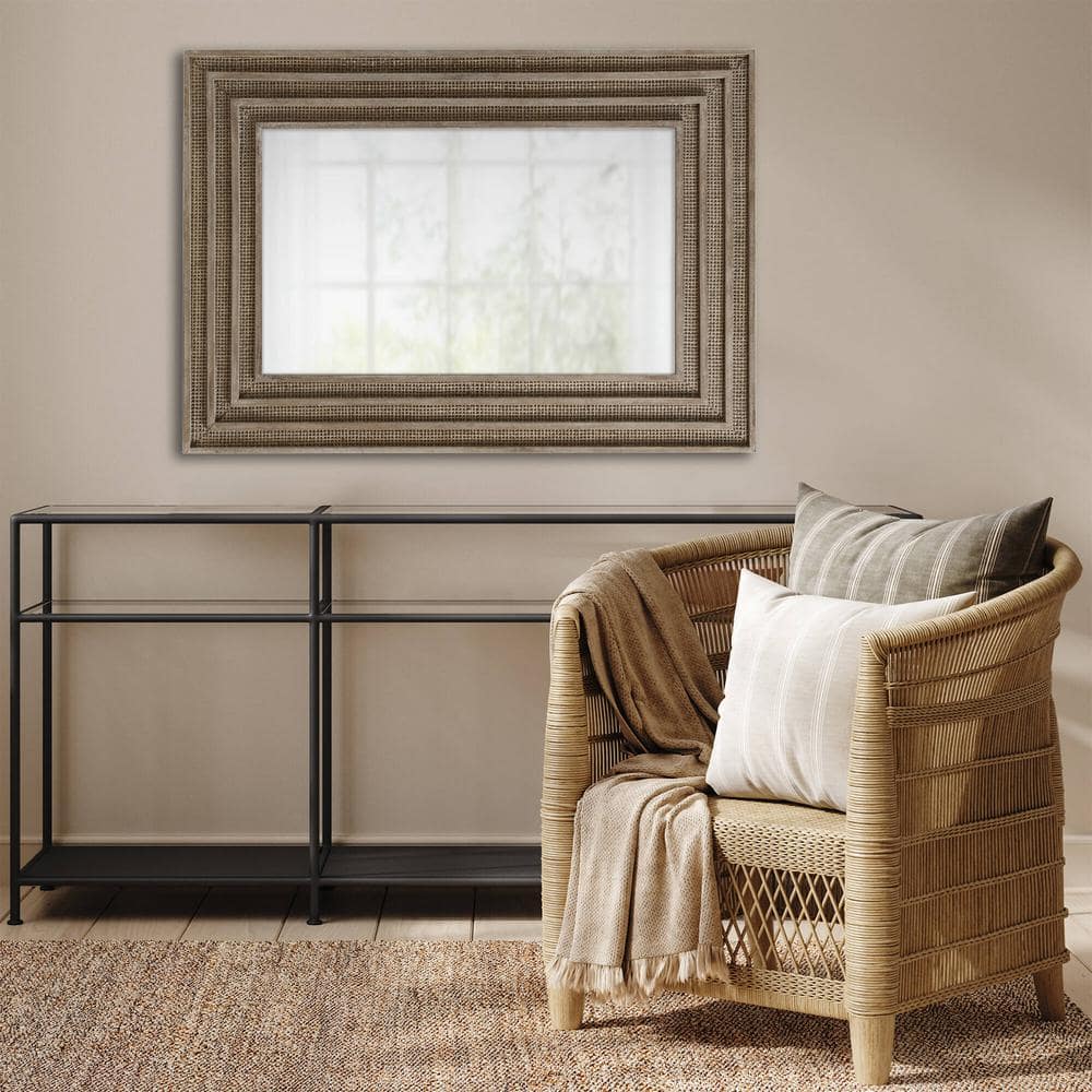 Naomi 37" Bronze and Wood Rectangular Mirror