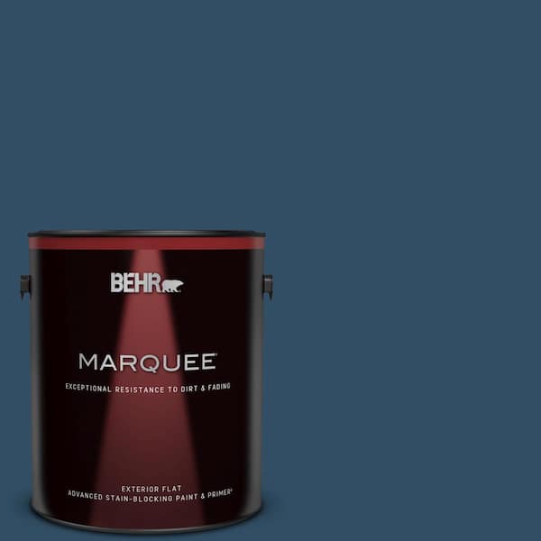 BEHR MARQUEE 1 gal. #ECC-53-3 Outer Space Flat Exterior Paint & Primer