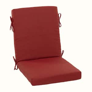 Oceantex 20 in. x 20 in. Outdoor High Back Dining Chair Cushion in Nautical Red