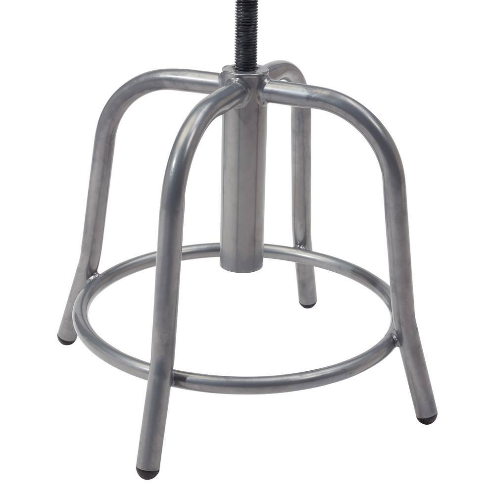 Adjustable Black Metal Swivel Stool with Footrest