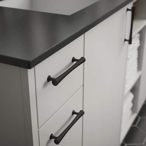 Drum 5-1/16 in. (128 mm) Modern Matte Black Cabinet Drawer Pull