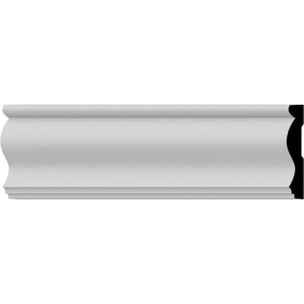 SAMPLE - 7/8 in. x 12 in. x 4-3/4 in. Polyurethane Stockport Chair Rail Moulding