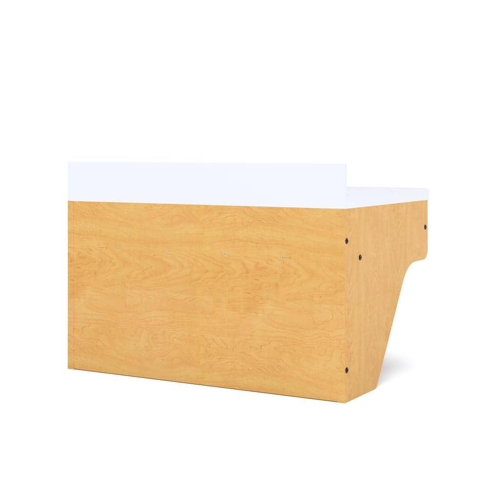Maple Single Wall-Mount Vanity with White Marble Top