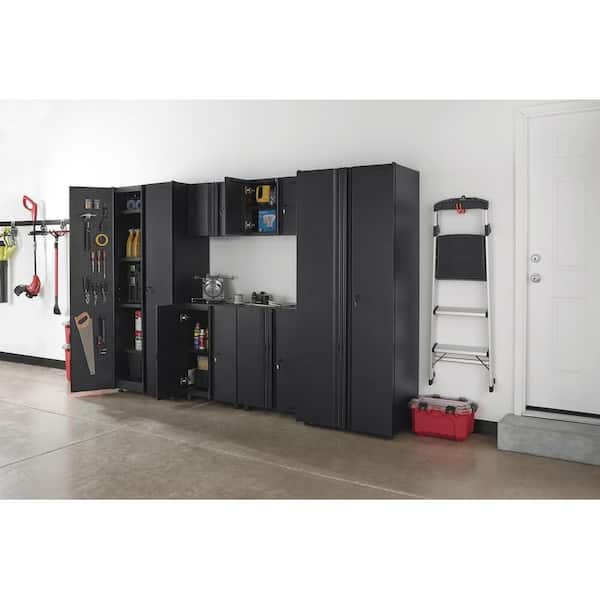 6-Piece Regular Duty Welded Steel Garage Storage System in Black (109 in. W x 75 in. H x 19.6 in. D)