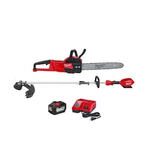 M18 FUEL 16 in. 18V Lithium-Ion Brushless Battery Chainsaw Kit & M18 FUEL String Trimmer Combo Kit(2-Tool)