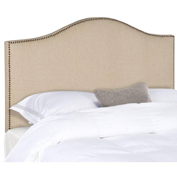 SAFAVIEH Connie Stainless Steel Hemp Full Headboard with Brass Nails