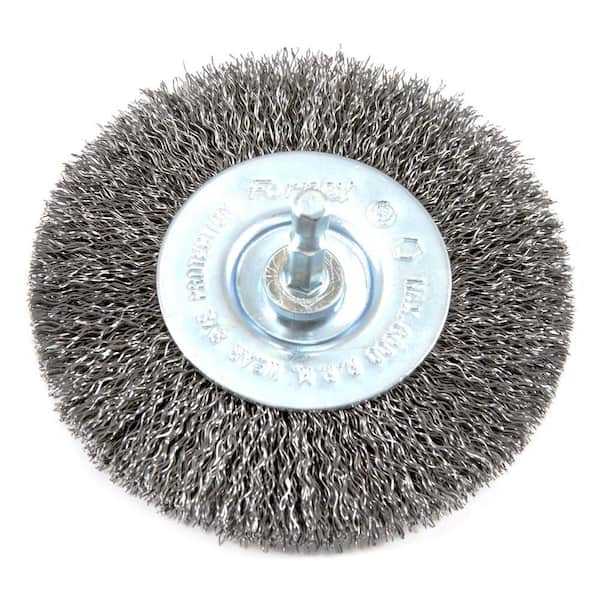 Forney 4 in. x 1/4 in. Hex Shank Coarse Crimped Wire Wheel Brush