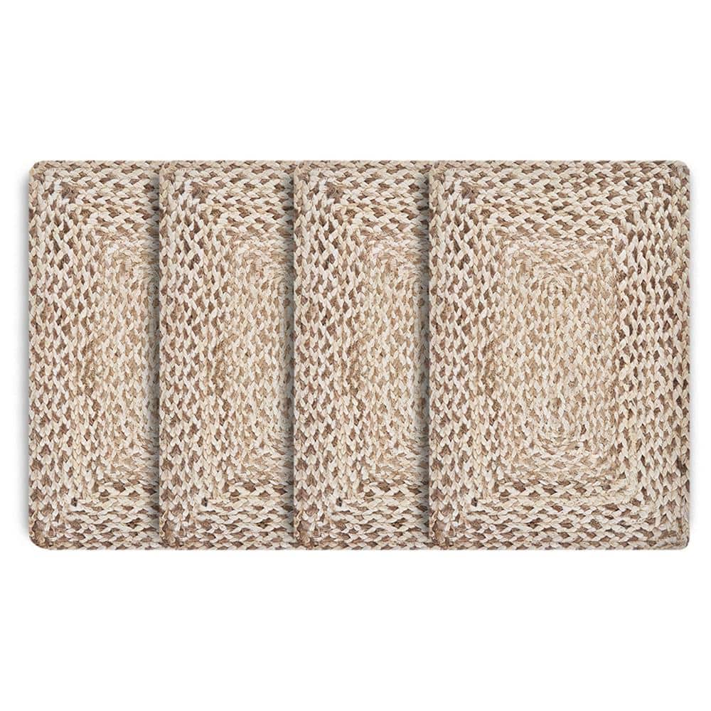 Woven Bleach/Natural 15 in. x 15 in. Square Organic Jute Placemat (Set of 4