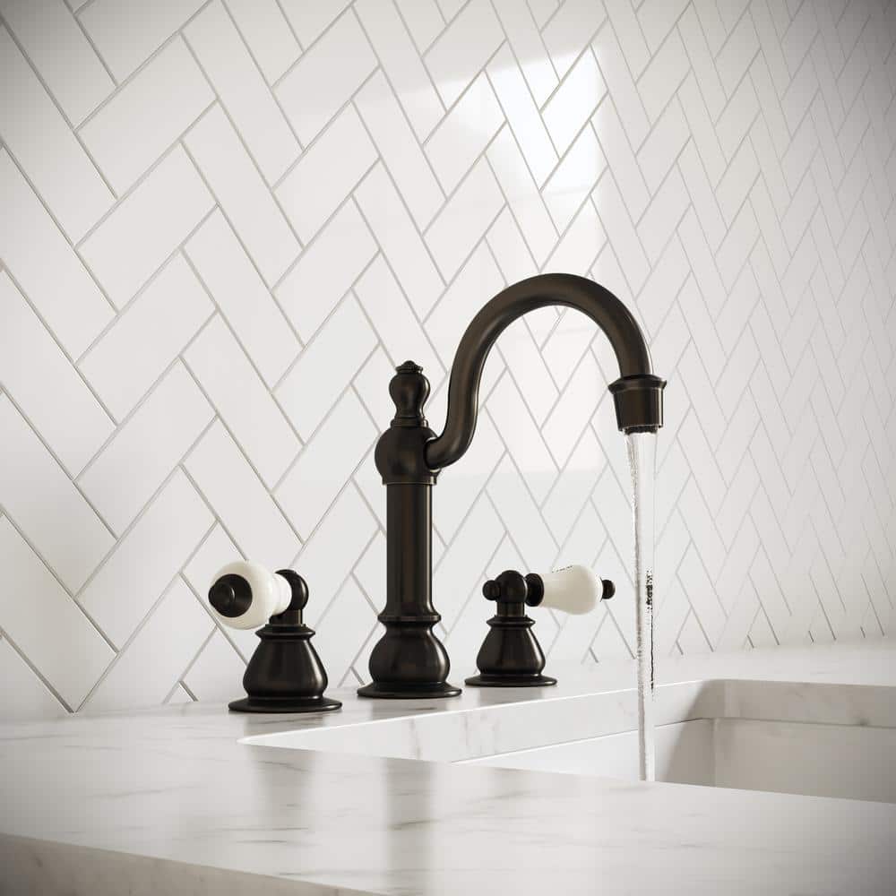 Oil-Rubbed Bronze Traditional Widespread Bathroom Faucet