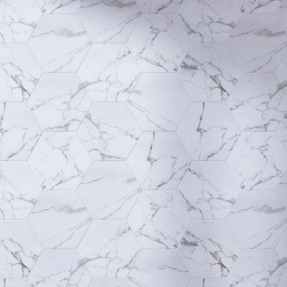 Elegance 7.87" x 9.45" Porcelain Marble Look Wall & Floor Tile