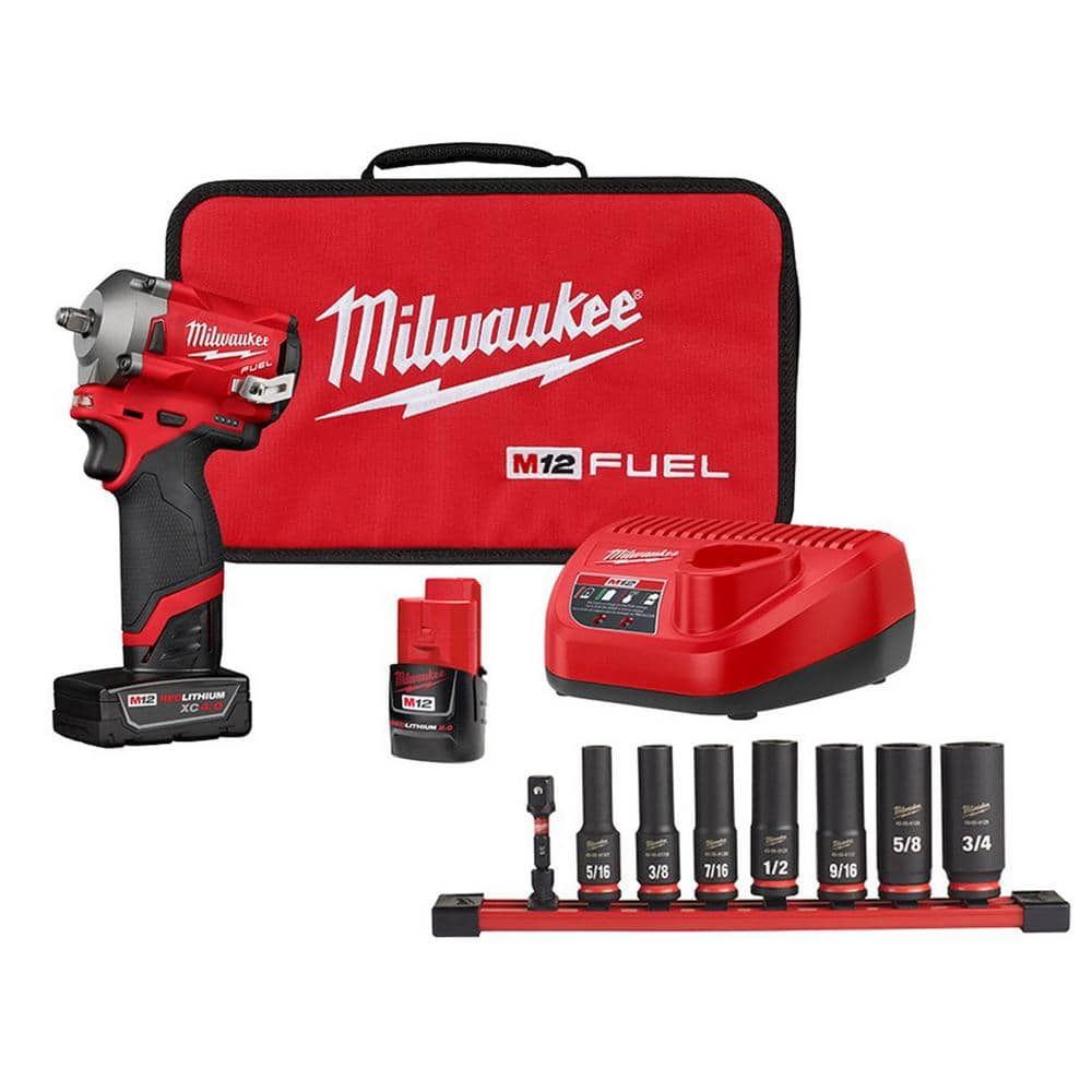 Milwaukee M12 FUEL 12Volt Brushless Cordless Stubby 3/8 in. Impact