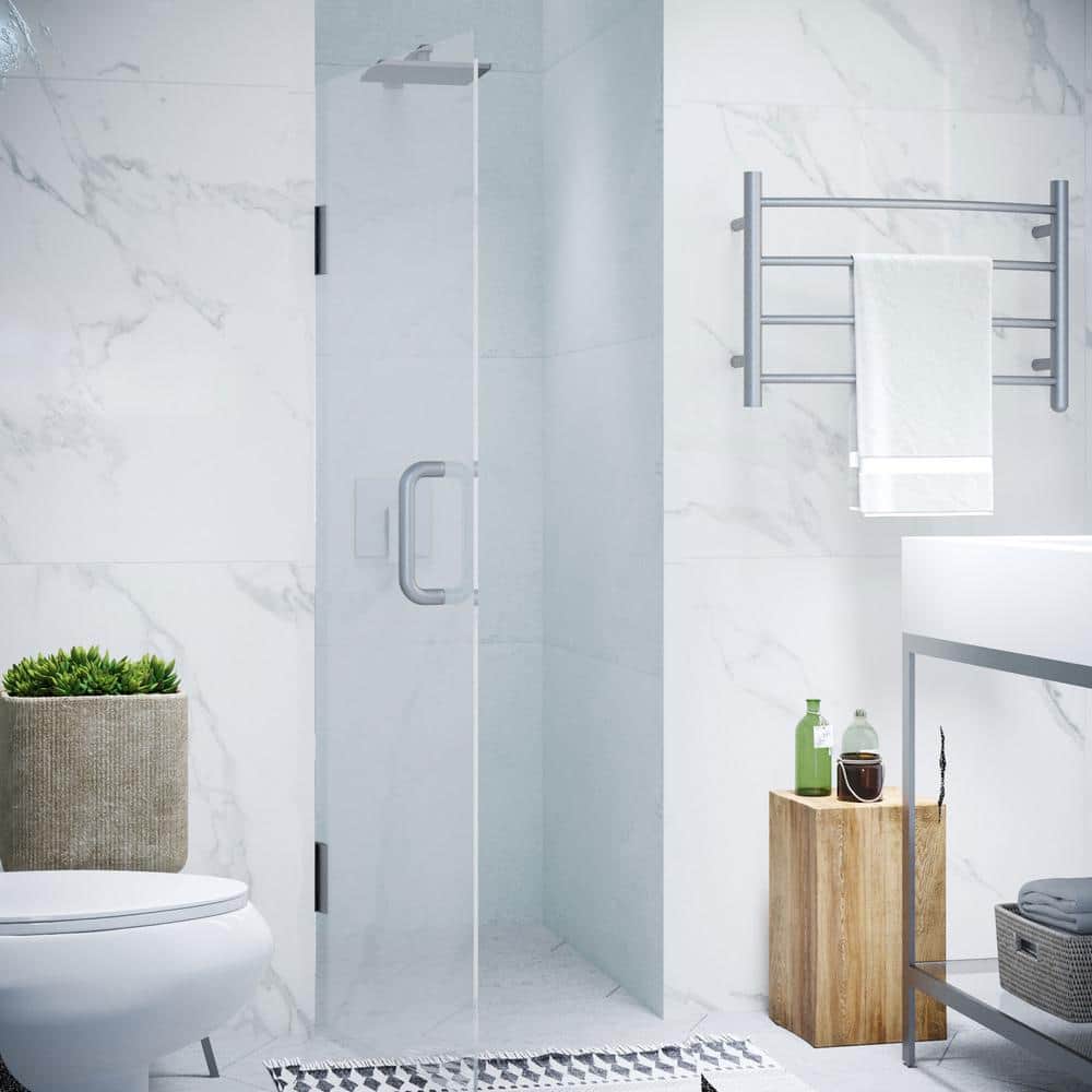 Brushed Nickel Frameless 30" x 72" Hinged Shower Door
