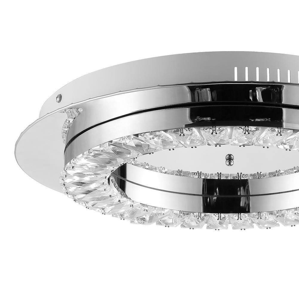 Cristal 18" Chrome and Crystal LED Flush Mount Light