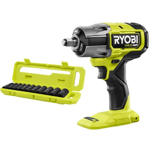 ONE+ HP 18V Brushless Cordless 4-Mode 1/2 in. Impact Wrench (Tool Only) w/ 1/2 in. SAE Deep Impact Socket Set (11-PC)