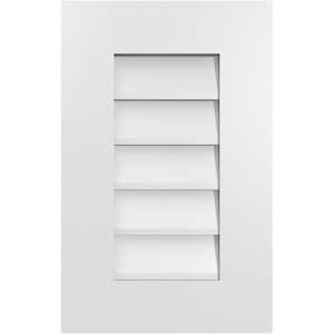 14 in. x 22 in. Rectangular White PVC Paintable Gable Louver Vent Non-Functional