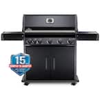 Rogue 5-Burner Propane Gas Grill with Infrared Side Burner in Black