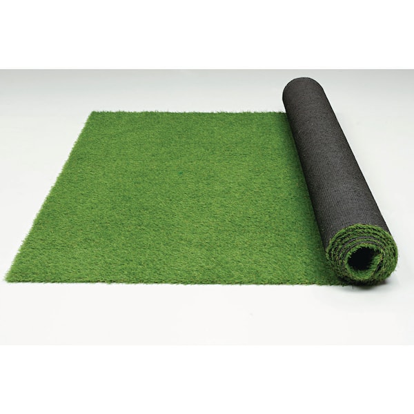 Nance Carpet and Rug Prairie Sample 12 ft. Wide x Cut to Length Green Artificial Grass