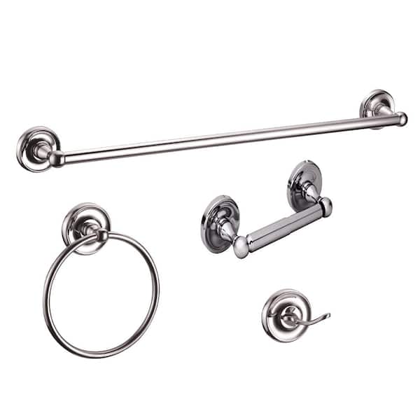 Design House San Martin 4-Piece Bathroom Hardware Accessory Kit on Polished Chrome