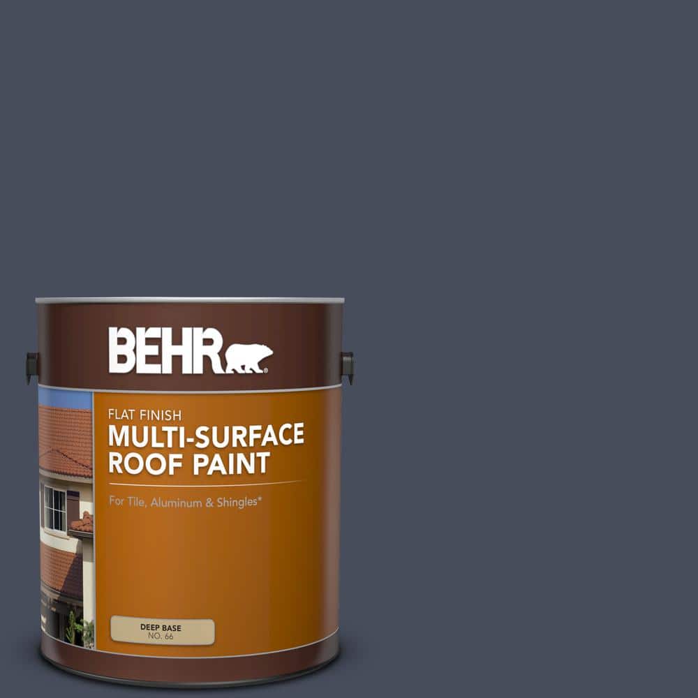 1 gal. #S510-7 Dark Denim Flat Multi-Surface Exterior Roof Paint