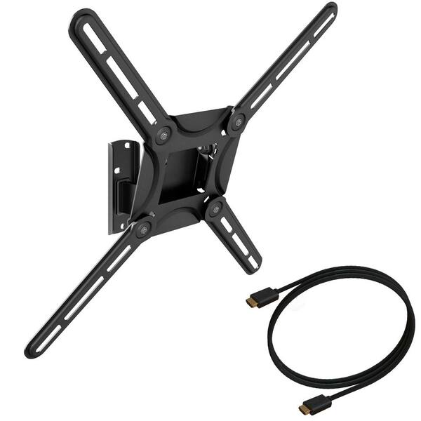 Barkan a Better Point of View Barkan 29 in to 65 in Swivel & Tilt, Curved / Flat TV Wall Mount, Single Arm, Up to 88 lbs with 4K HDMI Cable