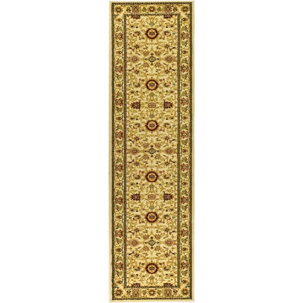 SAFAVIEH Lyndhurst Ivory 2 ft. x 10 ft. Border Runner Rug LNH212L-210 ...