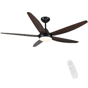 Modern Park 56 in. Indoor Integrated Dimmable LED Light Kit Farmhouse Ceiling Fan with DC Motor and Remote Control