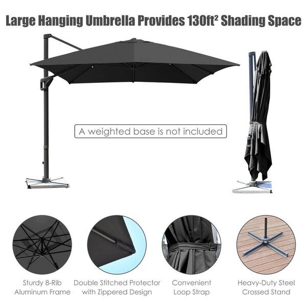 Angeles Home 10 Ft X 13 Steel Rectangular Cantilever Patio Umbrella With 360 Degree Rotation Function In Gray 8ck7 10np192sl - 13 Foot Square Patio Umbrella Angeles Home 10 Ft X 13 Steel Rectangular Cantilever Patio Umbrella With 360 Degree Rotation Function In Gray 8ck7 10np192sl - 13 Foot Square Patio Umbrella