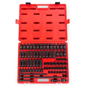 3/8 in. Drive SAE and Metric Master Impact Socket Set (80-Piece)