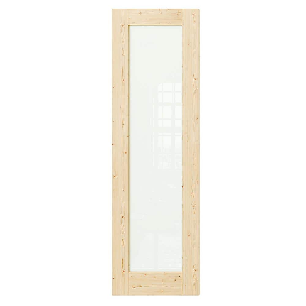 24 in. x 80 in. Pine Wood Color, No Bore, Full Lite, Frosted Glass Light Brown Finished MDF Wood Interior Door Slab price history on PriceWatchPro