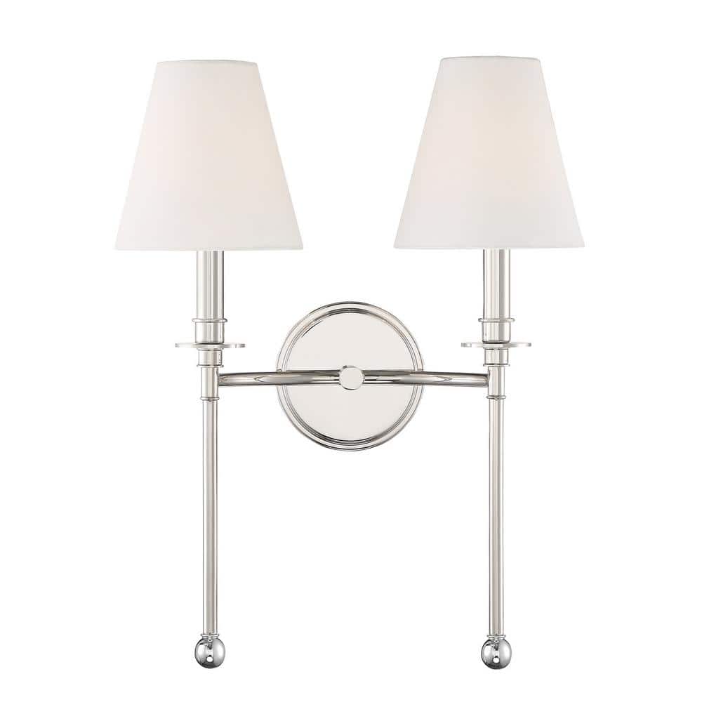 2-Light Nickel Wall Mount
