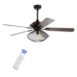 Clift 52 in. Oil Rubbed Bronze 1-Light Mid-century LED Ceiling Fan with Light and Remote