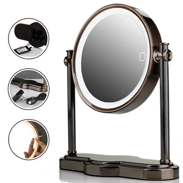 Ovente Smarttouch 3 Tone Led Makeup, Tabletop Lighted Mirror
