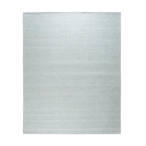 Ivory 3 ft. x 12 ft. Hand-Knotted Wool Contemporary Modern Wool Flat Area Rug