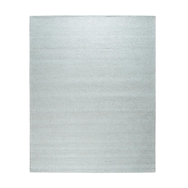 EORC Ivory 4 ft. x 6 ft. Hand-Knotted Wool Contemporary Modern Wool Flat Rug Area Rug