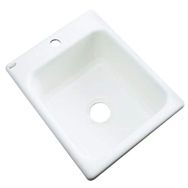 Thermocast Crisfield White Acrylic 17 in. 1-Hole Drop-in Bar Sink