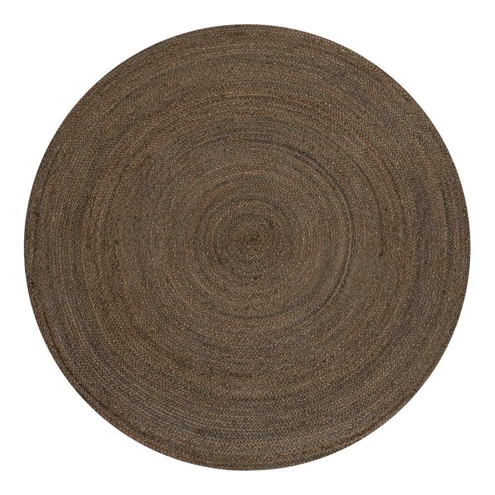 Zara Braided Brown Jute Round 4' Area Rug