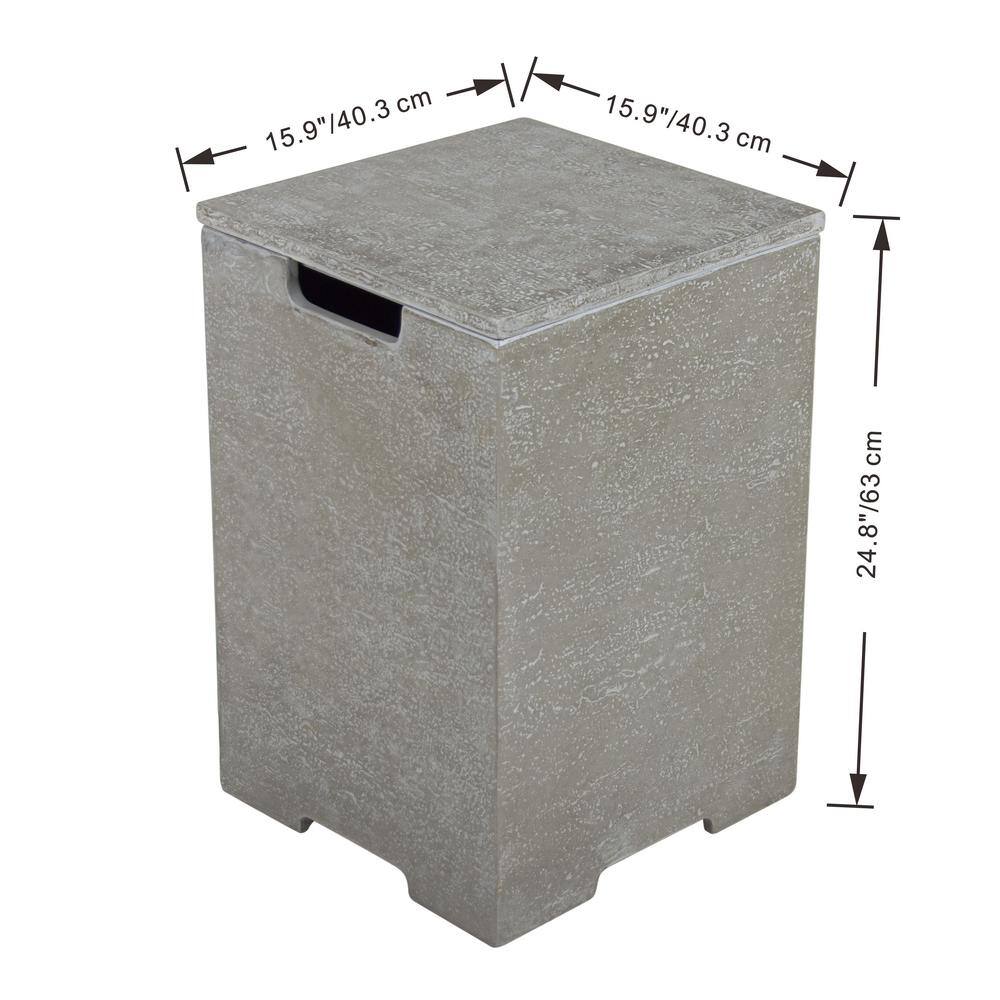 Plus 16 in. L x 16 in. W x 25 in. H Light Grey Concrete Propane Tank Cover with Removable Lid price history on PriceWatchPro