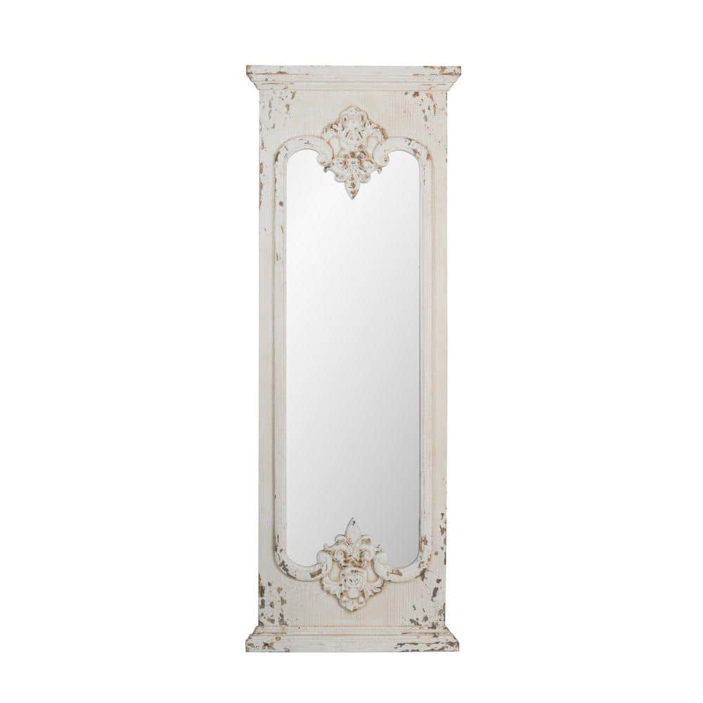 21.5 in. W x 59 in. H Rectangular Framed Wall Bathroom Vanity Mirror in Whi