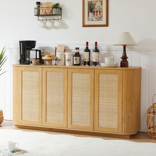 Noble House Harland 64 in. W x 31.5 in. H Natural Wave TV Stand