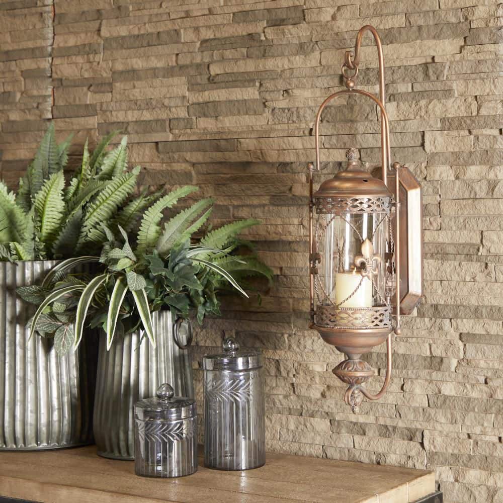 30" Bronze Matte Hurricane Candle Lantern Wall Sconce